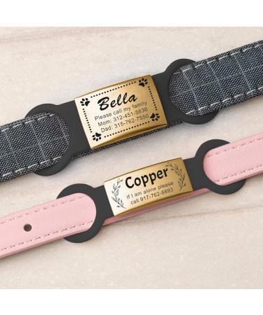 Natiform Personalized Dog Tags Slide-On Pet ID Tags Fun Wild Flower Frame Design Stainless Steel Dog Name Tags Engraved No Noise Customized Pet Identification Tags(L Gold) - Buy Online on GoSupps.com
