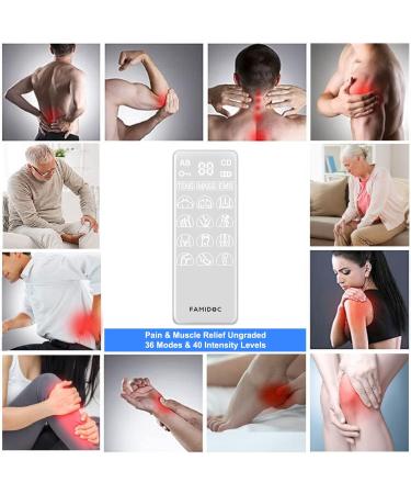 Famidoc TENS EMS Muscle Stimulator - 4 Channels 36 Modes 40 Levels for Pain Relief Therapy - Shoulder Back Neck Arms Legs - Fdes113 - Buy Online on GoSupps.com