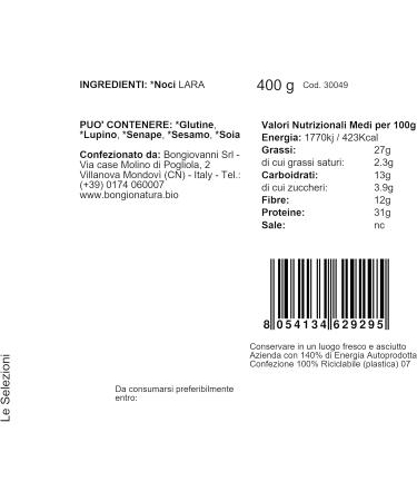 BONGIOVANNI FLOURS AND NATURAL GOODNESS Arina di Noci Lara d shuil (31% proteins) 400g 0.40 kg - Buy Online on GoSupps.com