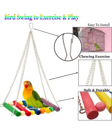 Esrise Bird Toys - Colorful Hanging Wood Bells for Conures Lovebirds & Finch | International Shipping - Buy Online on GoSupps.com