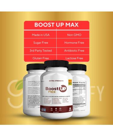GREENVIFY Boost Up Max Male Health Supplement with Calcium Zinc & Proprietary Blend for Vitality & Strength 180 Capsules (3 Pack) - Buy Online on GoSupps.com