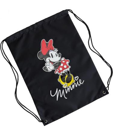 Classic Minnie Mouse Drawstring Bag | Disney Souvenir for Women & Girls | Durable Weather Resistant Material | 15.5 inches, Black - Buy Online on GoSupps.com