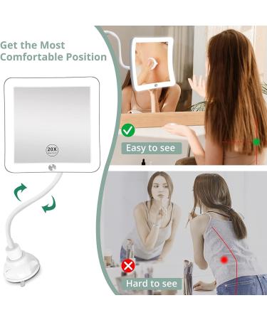 Fabuday 20X Lighted Magnifying Makeup Mirror with LED | Portable Travel Mirror - Buy Online on GoSupps.com