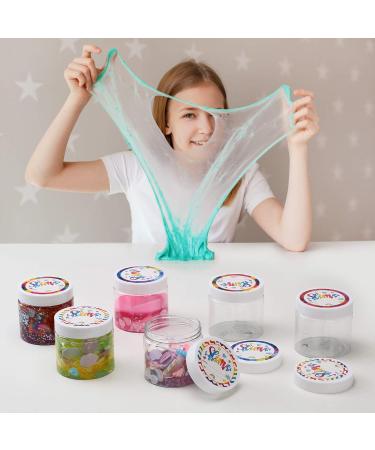 24 Pack 6oz Slime Containers with White Lids and Stickers - Mini Storage for DIY Slime Making and Crafts - Buy Online on GoSupps.com