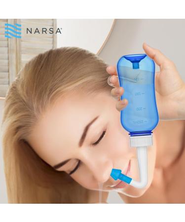 Nasal Shower Set Narsa | 30x Nose Rinsing Salt | 3 Attachments for Adults & Children | Effective Nasal Cleaning for Colds & Allergies - Buy Online on GoSupps.com
