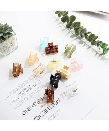 12 PCS Mini Square Hair Claw Clips for Women & Girls - Non-slip Tiny Rectangle Jaw Clips for Thin/Medium Hair - Buy Online on GoSupps.com