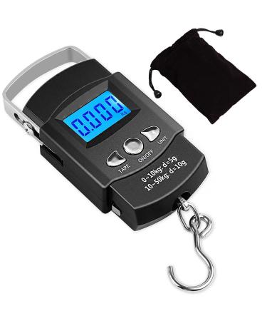 Kinstecks 50 kg of fish scales illuminated LCD display portable electronic scale digital fishing scale hengewhaage with measurement tape ruler for hunting fishing postal kitchen