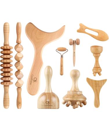 Coolkosmo Professional Maderotherapy Set | Anti-Cellulite Massage & Lymphatic Drainage | Gua Sha Body & Face Massager | Massage Roller & Exclusive Case - Buy Online on GoSupps.com