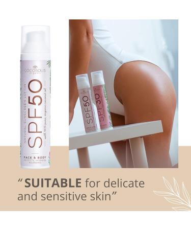 Cocosolis Sunscreen SPF 50 | Moisturizing Sun Cream for All Skin Types | UVA & UVB Protection | Coconut Oil & Cocoa Butter | 100ml - Buy Online on GoSupps.com