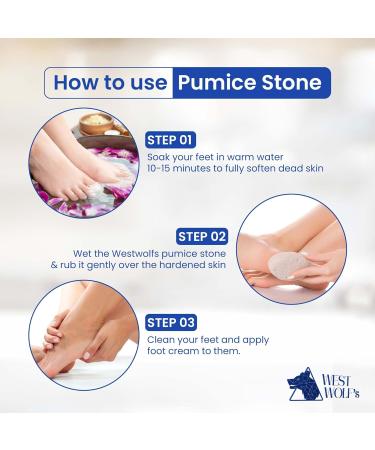 WestWolf - Porous Volcanic Pumice Stone For Feet Hard Skin Pack of 2 Rectangle Shape 5.5x9x2cm | Foot Scrubber for Dead Skin Cracked Heels Corn Calluses Remover For Skin Exfoliation Home Pedicure - Buy Online on GoSupps.com