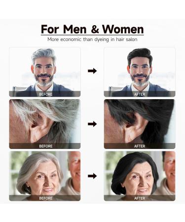 IIIMEIDU Black hair color shampoo 3in1 natural hair dye semipermanent hair color gray hair coverage black 10 pieces NaturalBlack 300 ml 1er Pack - Buy Online on GoSupps.com