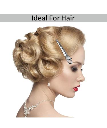 24pcs 3.5 inch Metal Alligator Hair Clips - Silver Barrettes & DIY Hair Accessories with Comb - International Shipping - Buy Online on GoSupps.com