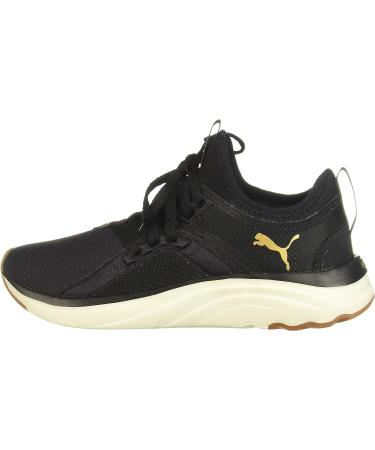 PUMA Women's Softride Sophia Running Shoe 8 - Eco Black/Gold/Marshmallow - Buy Online on GoSupps.com