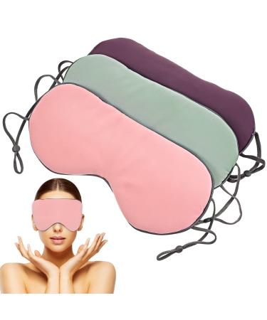 Healifty 3pcs Sleep Mask Eye mask for Sleeping- Soft Sleeping Mask Adjustable Blindfold Eyeshade for Men Women and Kids Comfortable Eye Cover for Travel Work