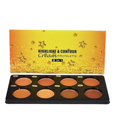 Derwrtup Concealer Palette Contour Cream PaletteLightweight 8 Color Cosmetic Cream Multipalette Women Makeup Cream Concealer Palette for home dorm travel hotel