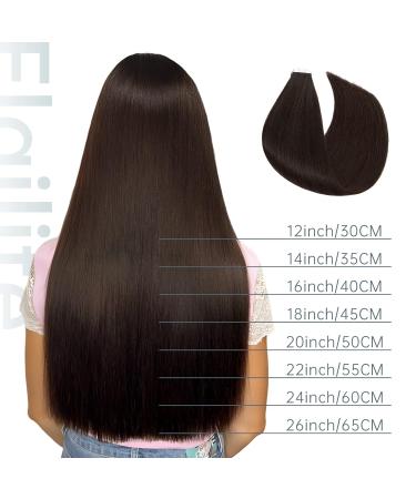 Elailite Tape Extensions - Real Hair Hairpiece 40cm 30g Straight Remy Dark Brown #02 20 Pieces - International Shipping Available - Buy Online on GoSupps.com