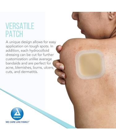 Dynarex DynaDerm Hydrocolloid Dressings 2x2 Inch - Sterile Moist Bandages for All Wounds - Latex-Free, 20 Pack - Buy Online on GoSupps.com
