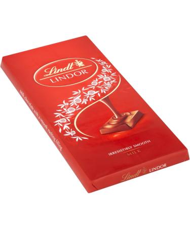 Lindt - Lindor - Milk Bar - 100g (Pack of 10) - Buy Online on GoSupps.com