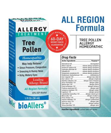 BioAllers Tree Pollen Allergy Treatment Homeopathic Drops - 1 Fl Oz - Buy Online on GoSupps.com