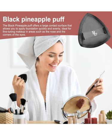 Cushion Puff Makeup Sponges for Foundation | Black Powder Puff for Wet and Dry Use - Slim Powder Puff Efficient and Practical Foundation Pillow Puff for Girlfriend Foundation Black Pineapple (Boxed) - Buy Online on GoSupps.com