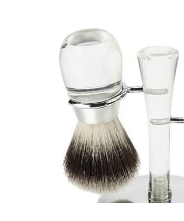 Premium Acrylic Shaving Set - Synthetic Hair Brush & Mach3 Razor - International Shipping Available - Buy Online on GoSupps.com