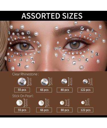 Shop Teenitor Face Gems - Self-Adhesive Rhinestone Makeup for Festivals Concerts & More | Stick-On Pearls & Hair Gems - Buy Online on GoSupps.com