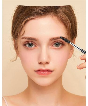 Professional Dual Angle Eyebrow Brush & Eyelash Comb Tool - Synthetic Hair Black Wooden Handle & Silver Hoops (E35) | International Shipping Available - Buy Online on GoSupps.com