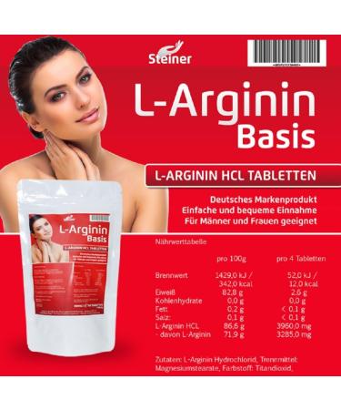 L-Arginine Basis - Pure 3960mg Arginine Supplement | Premium German Quality for Optimal Performance - Buy Online on GoSupps.com