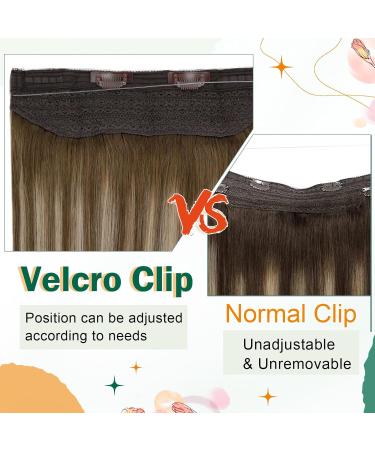 Easyouth Ombre Wire Human Hair Extensions 20 Inch 100g Balayage Brown to Honey Blonde Invisible Wire Extensions - Buy Online on GoSupps.com