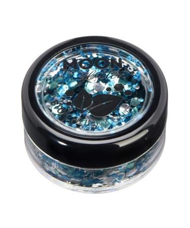 Mystic Biodegradable Eco Chunky Glitter by Moon Glitter - Glacier - Cosmetic Bio Festival Makeup Glitter for Face Body Nails Hair Lips - 3g - Buy Online on GoSupps.com