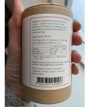 Iceland Organic Seaweed Capsules Bladderwrack + Dulce + Oarweed. Hand Harvested Premium Superblend. 90 Count (Pack of 1) - Buy Online on GoSupps.com