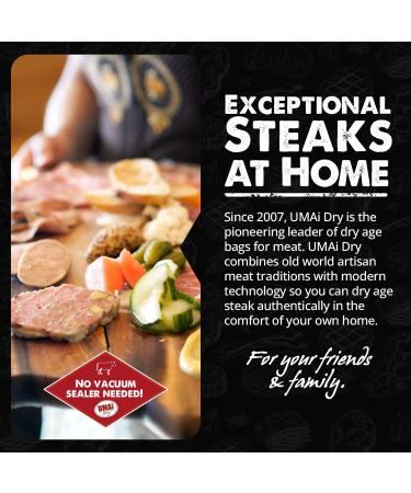 UMAi Dry Aging Bag for Steaks - Pack of 3 I Dry Age Bags for Meat Ribeye & Striploin Steak up to 12-18lbs Home Steak Ager Refrigerator Bags NO Vacuum Sealer Required Tender Aged Beef in 28-45 Days - Buy Online on GoSupps.com