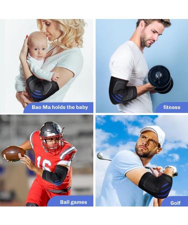 2 in 1 Tennis Elbow Brace - Compression Sleeve with Elbow Pads | Breathable Tendonitis Support for Men & Women | Joint Pain Relief & Arthritis Treatment - Buy Online on GoSupps.com