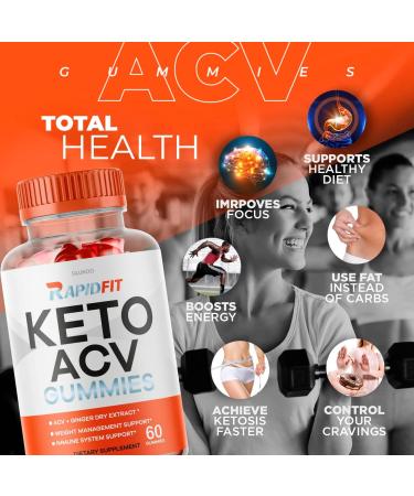 RapidFit Keto ACV Gummies - 30 Day Supply for Rapid Weight Loss with Apple Cider Vinegar - Buy Online on GoSupps.com