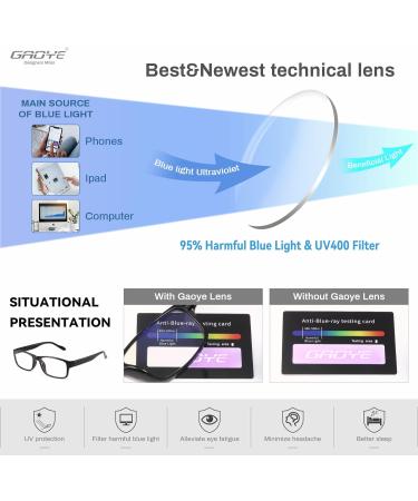 Gaoye 5-Pack Reading Glasses Blue Light Blocking Spring Hinge Readers for Women Men Anti Glare Filter Lightweight Eyeglasses Black 3.0 x - Buy Online on GoSupps.com