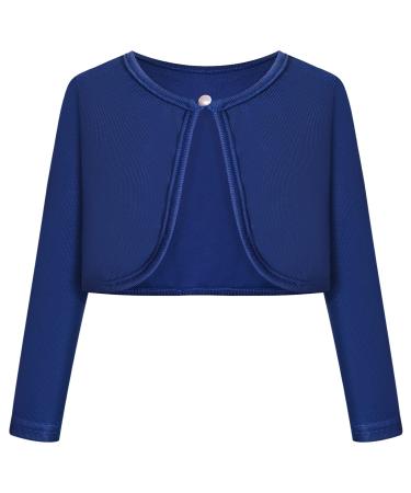 BONNY BILLY Girls Cardigan Long Sleeve Knitted Cotton Bolero Shrug Kids Clothing 10-11 Years Blue