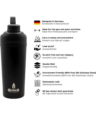Steel Rebel 900ml Insulated Protein Shaker - Stainless Steel BPA-Free Durable & Stylish for Sports & Fitness - Buy Online on GoSupps.com
