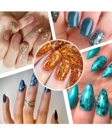 Holographic Chunky Glitter Sequins - 12 Colors Mix for Face, Body, Eyes, Hair, Nails - Festival Makeup Glitter with Various Hexagon Sizes and Stars (Laser Mix) - Buy Online on GoSupps.com
