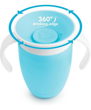 Munchkin Miracle 360 Sippy Cup - BPA Free Non-Spill Toddler Cups with Handles LeakProof & Dishwasher Safe 7oz 2 Pack - Blue/Purple 6+ Months International Shipping - Buy Online on GoSupps.com
