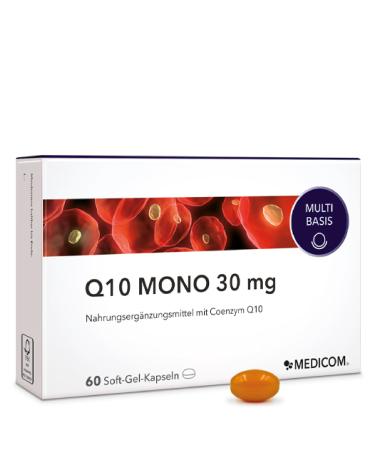 Medicom-Q10 Mono 30 mg capsules Coenzyme Q10 Supplement to the vitality and protection of the cells natural Q10 energy generation nutritional supplements-60 soft-gel capsules - Buy Online on GoSupps.com
