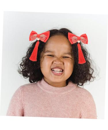 Beaupretty bow hairpin bows alligator clips spring festival hair clips spring festival headpiece chinese hair bow kids hair accessories red bow clip bows festive baby girl headgear Baby - Buy Online on GoSupps.com