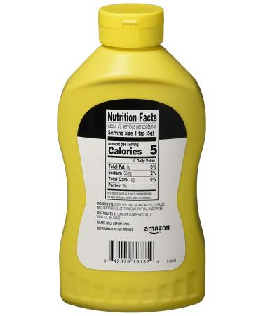 Happy Belly Yellow Mustard 14 oz - Kosher Condiment by Amazon Brand - Buy Online on GoSupps.com