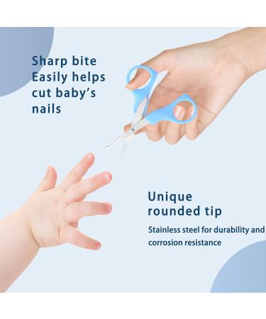 Dimiff Children's Nail Scissors - Stainless Steel Baby Scissors with Curved Blades & Rounded Tips for Newborns (0+ Months) - Buy Online on GoSupps.com