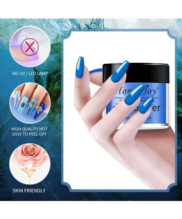 Honey Joy Blue Series Dip Nails Powder Kit - 6 Box Set with Light & Dark Blue Dipping Powder Colors - No Lamp Cure Needed - Smooth Finish | DP-F-6pcs-10g/box - Buy Online on GoSupps.com