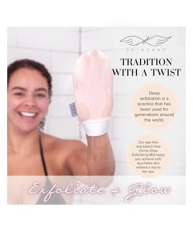 Seraphic Skincare Divine Glow Exfoliating Mitt - 2pcs | Vegan Dye-Free & Bleach-Free Korean Body Exfoliator for Self-Tan Removal & Keratosis Pilaris - Buy Online on GoSupps.com