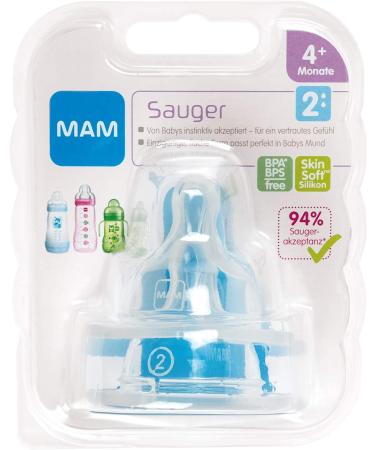 Set of 2 MAM Size 2 Anti Colic Baby Bottle Teats 4+ Months - Transparent, 2 Count - Buy Online on GoSupps.com