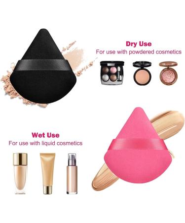Velvet Triangle Powder Puffs Set - Reusable Makeup Sponge for Foundation, Powder, and Concealer - 4pcs Black White Applicator Kit - Buy Online on GoSupps.com