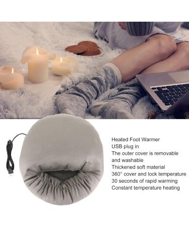 Buy Electrically Heated Foot Warmers & Slippers - Washable USB Cold Foot Warmers for Home & Office | Cozy Gray Boots - Buy Online on GoSupps.com