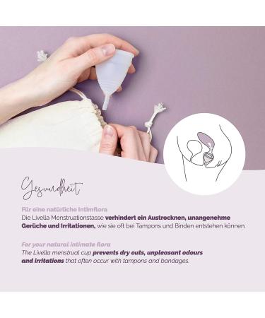 Livella Menstrual Cup (Size L) - Comfortable Period Hygiene Sustainable Alternative to Tampons Includes Storage Bag - Buy Online on GoSupps.com