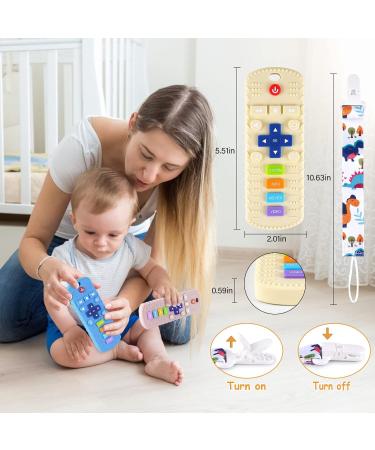 Silicone Remote Control Phone Teething Toys for Babies 6-18 Months - 2 Pack, Black Beige - Perfect Chew Toys for Teething Toddlers - Ideal Sensory Gift for Boys and Girls - Buy Online on GoSupps.com